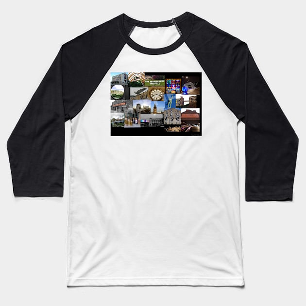 Sheffield collage art Baseball T-Shirt by Simon-dell